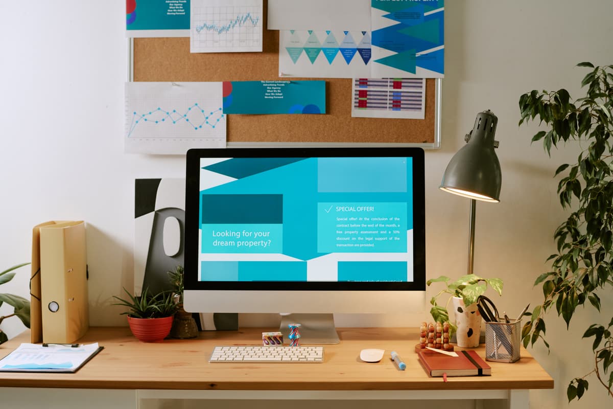 Modern workspace with computer display